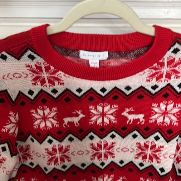 NWT Women’s Charter Club Reindeer/Snowflake Christmas Knit Sweater - Size Small - Picture 5 of 7